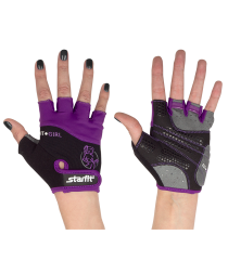 Перчатки для фитнеса SU-113, черные/фиолетовые/серые, фото 1