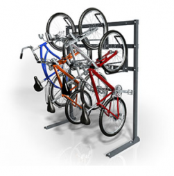 Стеллаж для вертикального хранения велосипедов двухсторонний, фото 2