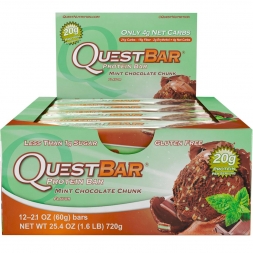 Батончик Quest Nutrition Quest Protein Bar Mint chocolate chank (Печенье с мятным шоколадом) 12 шт, фото 1