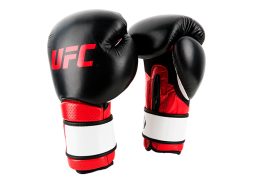 (UFC Перчатки MMA для работы на снарядах чёрные - 12 Oz), фото 1