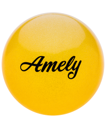 Мяч для художественной гимнастики AGB-102 19 см, желтый, с блестками, фото 1