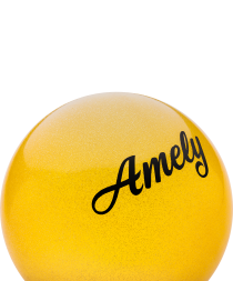 Мяч для художественной гимнастики AGB-102 19 см, желтый, с блестками, фото 2
