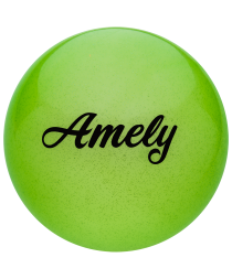 Мяч для художественной гимнастики AGB-102 19 см, зеленый, с блестками, фото 1