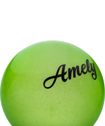 Мяч для художественной гимнастики AGB-102 19 см, зеленый, с блестками, фото 2