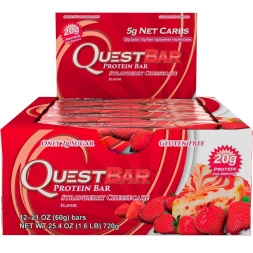 Батончик Quest Nutrition Quest Protein Bar StrawBerry CheeseCake (Клубничный чизкейк), 12 шт, фото 1