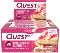 Батончик Quest Nutrition Quest Protein Bar Raspberry &amp; White Chocolate (Малина в белом шоколаде), 12 шт, фото 1