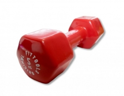Гантель в виниловой оболочке 5 кг (Цвет - красный), фото 1