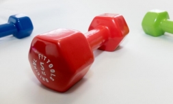 Гантель в виниловой оболочке 5 кг (Цвет - красный), фото 2