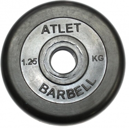 Диски обрезиненные, чёрного цвета, 31 мм, Atlet MB-AtletB31-1,25