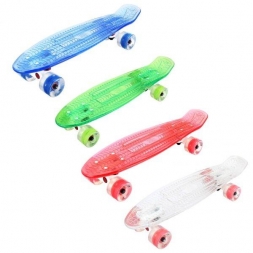 Скейтборд прозрачный Playshion 22″ FS-PS002 со светящимися колесами, фото 1