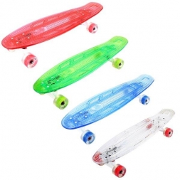 Скейтборд прозрачный Playshion 27″ FS-LS002 со светящимися колесами и декой, фото 1