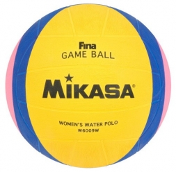 Мяч для водного поло &quot;MIKASA W6009W&quot; р.4, жен, FINA Approved, резина, вес 400-450гр, желт-сине-роз, фото 1