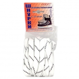 Шнурки для хоккейных ботинок ч/б БАРС (2,5 м, пара)