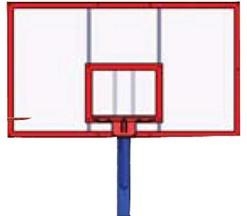 Стенд баскетбольный для улиц FIBA , щит 1800х1050 стекло акриловое УТ408.1 , фото 1