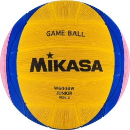 Мяч для водного поло &quot;MIKASA W6008W&quot; р.2, jun, резина, вес 300-320 г, дл.окр. 58-60см, жел-син-роз