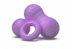 Набор из двух массажных мячей с кистевым эспандером пурпурный, фото 1