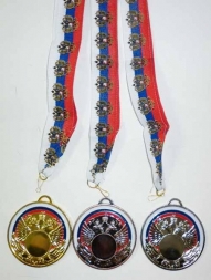Медаль (без места) d-65мм,  СЕРЕБРО блистер 65-0213
