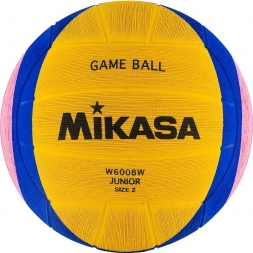Мяч для водного поло &quot;MIKASA&quot; Junior, размер 2, тренировочный, резина, окр. 58-60см, желто-синий