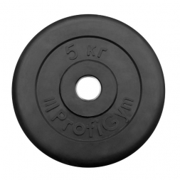 Диск «Profigym» тренировочный обрезиненный 5 кг черный 31 мм (металлическая втулка) ДТР-5/31 