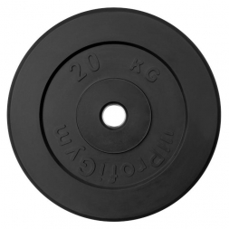 Диск «Profigym» тренировочный обрезиненный 20 кг черный 31 мм c (металлическая втулка)  ДТР-20/31