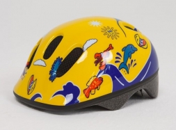 Шлем детский желто-синий с дельфинами
