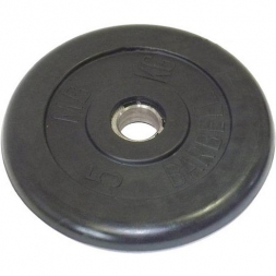 Диск обрезиненный черный MB Barbell d=26 мм, 5 кг