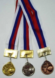 Медаль Баскетбол d-40 мм золото