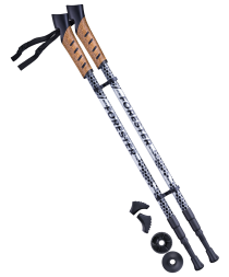 Палки для скандинавской ходьбы Forester, 67-135 см, 3-секционные, серый/чёрный, фото 1