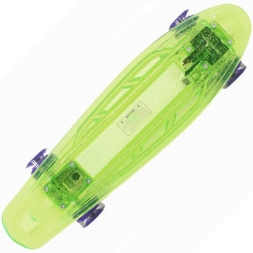 Скейтборд со светодиодной подсветкой Shark TLS-403 Crystal Green 22&quot; зеленый 