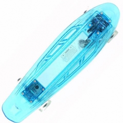 Скейтборд со светодиодной подсветкой Shark TLS-403 Crystal Blue 22&quot; синий 