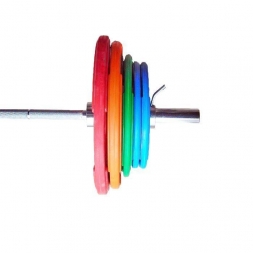 Штанга «Олимпийская» 150 кг в комплекте с цветными дисками