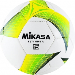 Мяч футбольный тренировочный &quot;MIKASA F571MD-TR-G&quot;, р.5, бело-желто-зеленый
