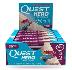 Батончики Quest Hero Bar Blueberry Cobbler (10шт)