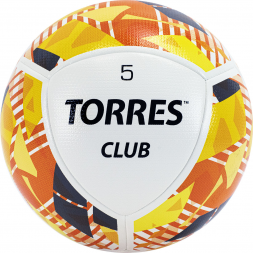 Мяч футб. &quot;TORRES Club&quot; арт.F320035, р.5, 10 панели. PU, гибрид. сшив, беж-оранж-сер, фото 1
