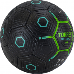 Мяч футб. &quot;TORRES Freestyle Grip&quot; арт.F320765, р.5, 32 панели. PU, ручная сшивка, черно-зеленый, фото 2