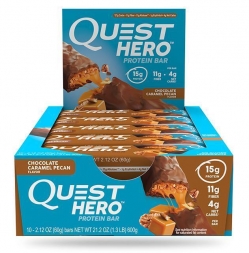 Батончики Quest Hero Bar Chocolate Caramel Pecan (10шт)