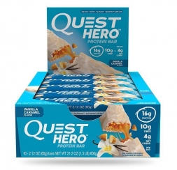 Батончики Quest Hero Bar Vanilla Caramel (10шт)