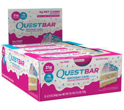 Батончик Quest Nutrition QuestBar Birthday Cake (праздничный торт), 12шт., фото 1