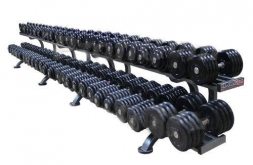 Обрезиненный гантельный ряд «Profigym» от 11 до 81 кг с шагом 2,5 кг ГП-012 