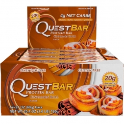 Батончик Quest Nutrition Quest Protein Bar Cinnamon Roll (Булочка с корицей) 12 шт, фото 1