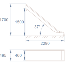 Горка открытая из нержавеющей стали с высотой спуска 1500 мм, цвет нержавеющая сталь – ГПО1500НКГ, фото 4 Горка открытая из нержавеющей стали с высотой спуска 1500 мм, цвет нержавеющая сталь – ГПО1500НКГ, фото 4